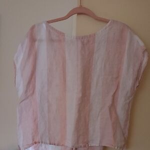 C&C California Pink and White Striped Blouse